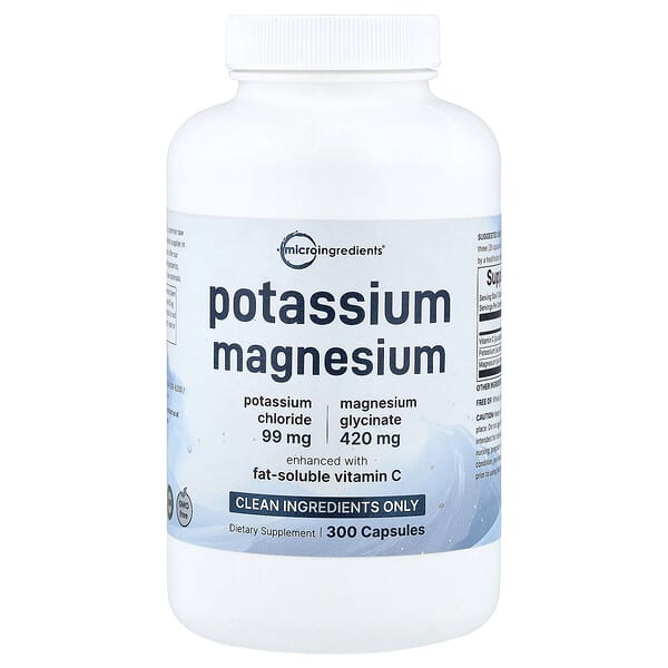 Micro Ingredients, Potassium Magnesium, 300 Capsules