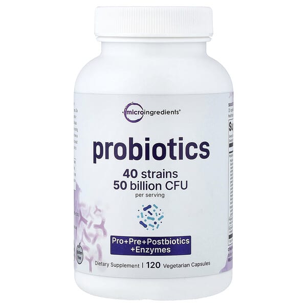 Micro Ingredients, Probiotics, 120 Vegetarian Capsules