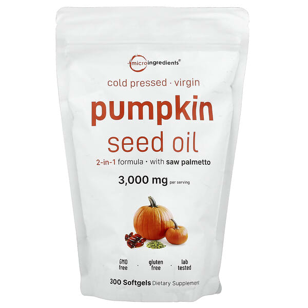 Micro Ingredients, Pumpkin Seed Oil, Cold Pressed, 300 Softgels
