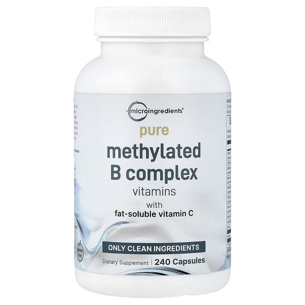 Micro Ingredients, Pure Methylated B Complex Vitamins with Vitamin C, 240 Capsules