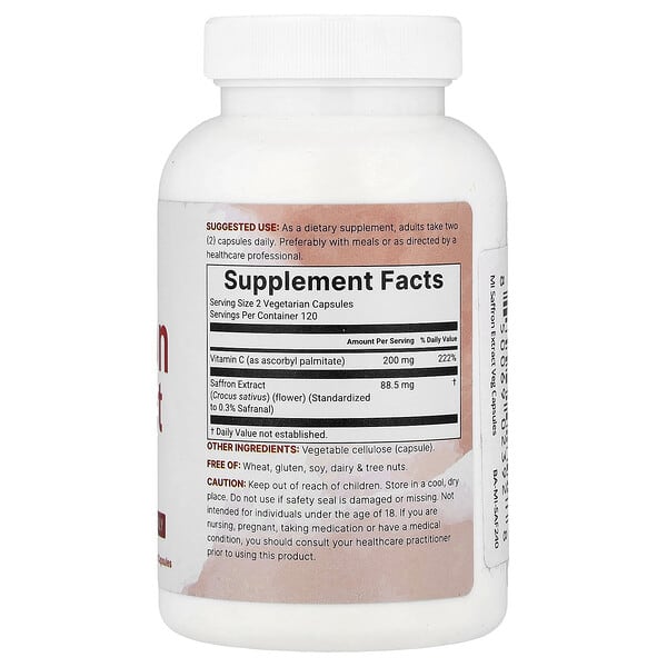 Alternative view of Micro Ingredients, Pure Saffron Extract, 240 Vegetarian Capsules