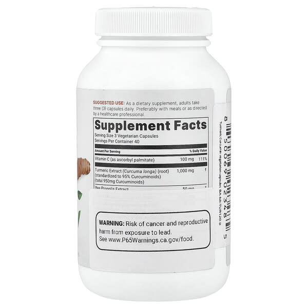 Alternative view of Micro Ingredients, Pure Turmeric Curcumin 95, 120 Vegetarian Capsules