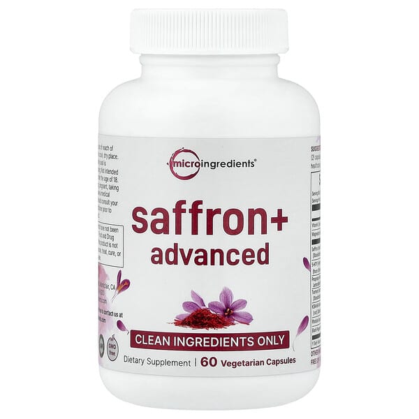 Micro Ingredients, Saffron+ Advanced, 60 Vegetarian Capsules
