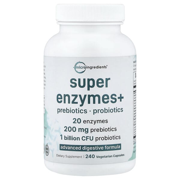 Micro Ingredients, Super Enzymes+, 240 Vegetarian Capsules