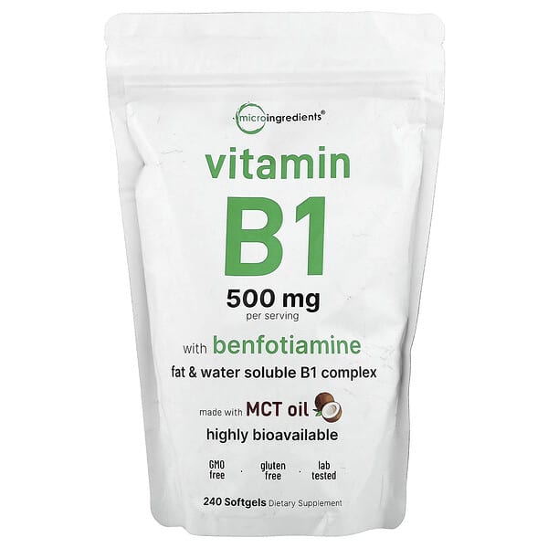 Micro Ingredients, Vitamin B1 With Benfotiamine, 240 Softgels
