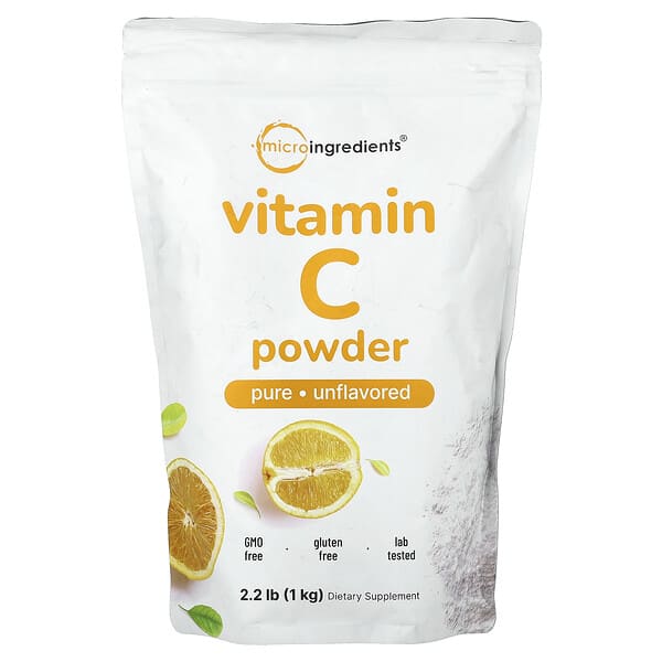 Micro Ingredients, Vitamin C Powder, Unflavored, 2.2 lbs (1 kg)