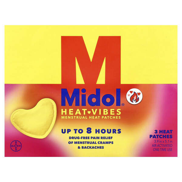 Midol, Heat Vibes, Menstrual Heat Patches, 3 Heat Patches