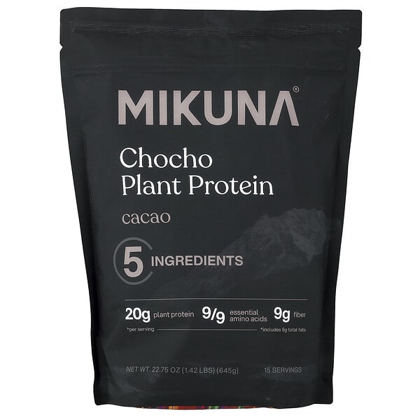 MIKUNA, Chocho Plant Protein Powder, Cacao, 1.42 lbs (645 g)