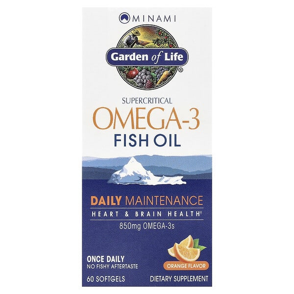 Minami Nutrition, Garden of Life®, Supercritical Omega-3 Fish Oil, Orange, 60 Softgels