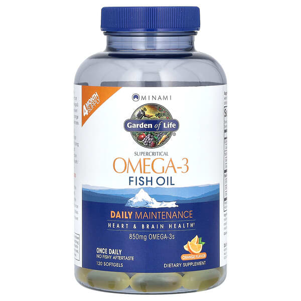 Minami Nutrition, Supercritical Omega-3 Fish Oil, Orange, 850 mg, 120 Softgels