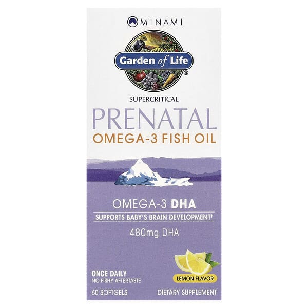 Minami Nutrition, Supercritical Prenatal, Omega-3 Fish Oil, Lemon, 60 Softgels