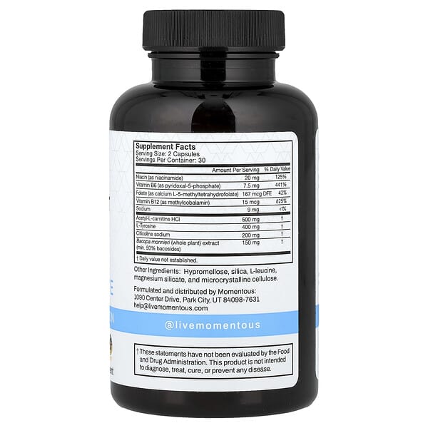 Alternative view of Momentous, Brain Drive, 60 Capsules