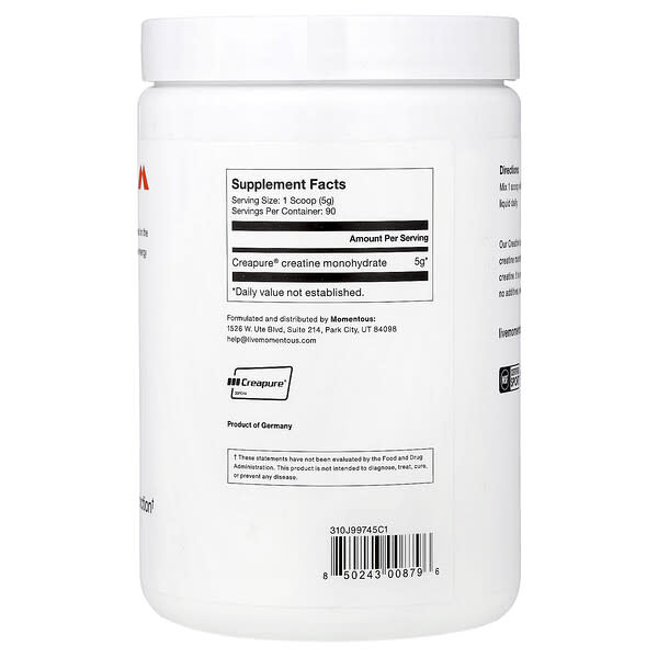 Alternative view of Momentous, Creatine, 15.8 oz (450 g)