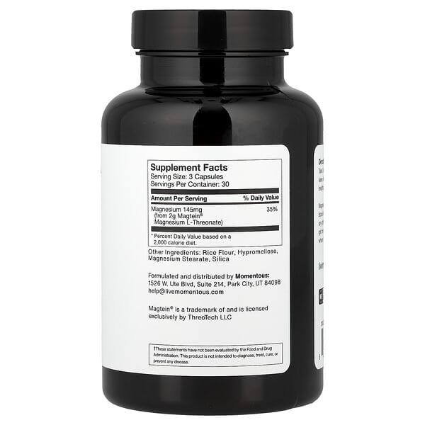 Momentous, Magtein®, 90 Capsules (48 mg per Capsule) 2 Momentous, Magtein®, 90 Capsules (48 mg per Capsule) - Ảnh 2