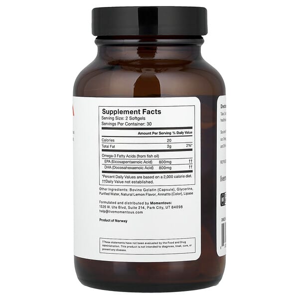 Alternative view of Momentous, Omega-3, 60 Capsules
