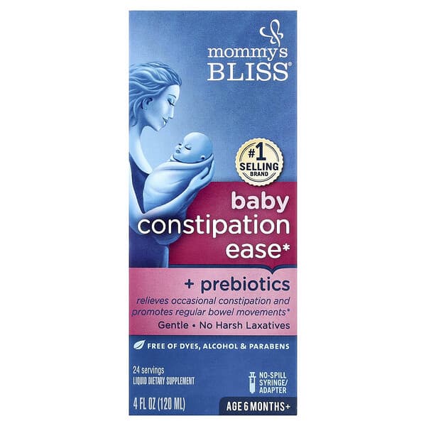 Mommy's Bliss, Baby Constipation Ease + Prebiotics, Age 6 Months+, 4 fl oz (120 ml)