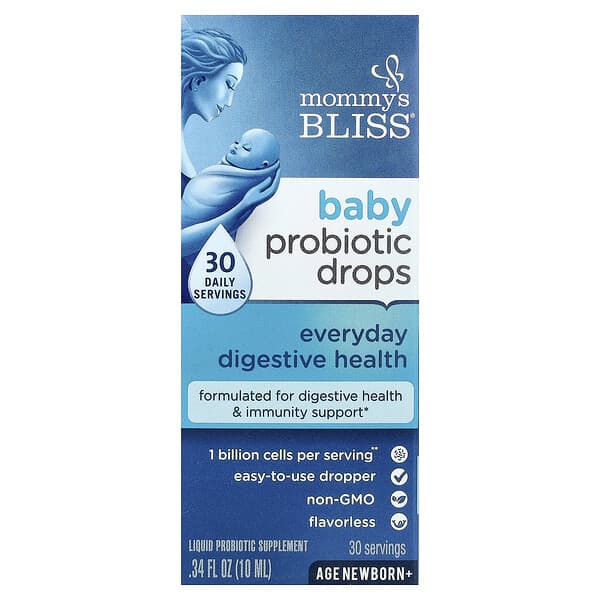 Mommy's Bliss, Baby Probiotic Drops, Everyday Digestive Health, Newborn+, 0.34 fl oz (10 ml)