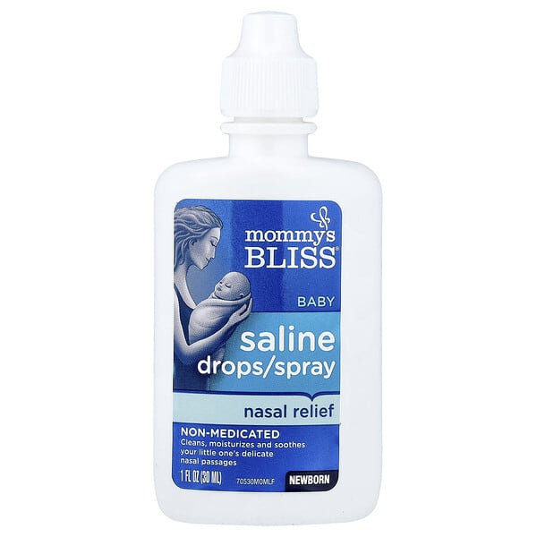 Mommy's Bliss, Baby Saline Drops/Spray Nasal Relief, Newborn , 1 fl oz (30 ml)