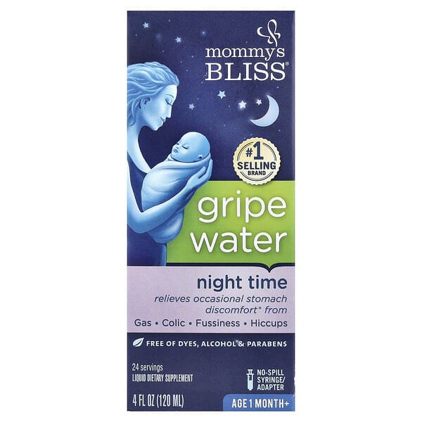 Mommy's Bliss, Gripe Water, Night Time, Age 1 Month+, 4 fl oz (120 ml)