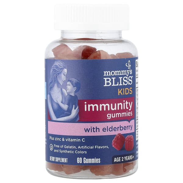 Mommy's Bliss, Kids, Immunity Gummies with Elderberry, 2 Years+, 60 Gummies
