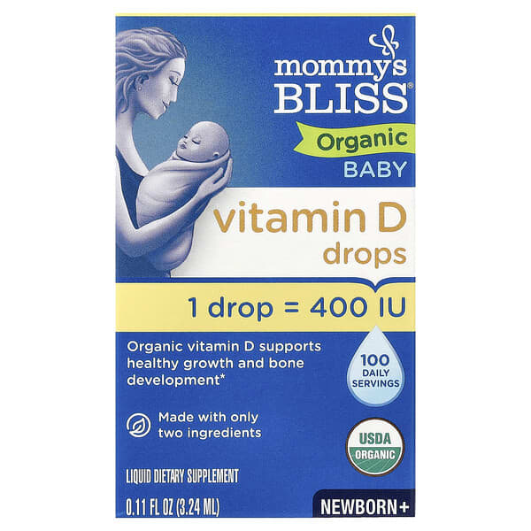 Mommy's Bliss, Organic Baby, Vitamin D Drops, Newborn +, 0.11 fl oz (3.24 ml)