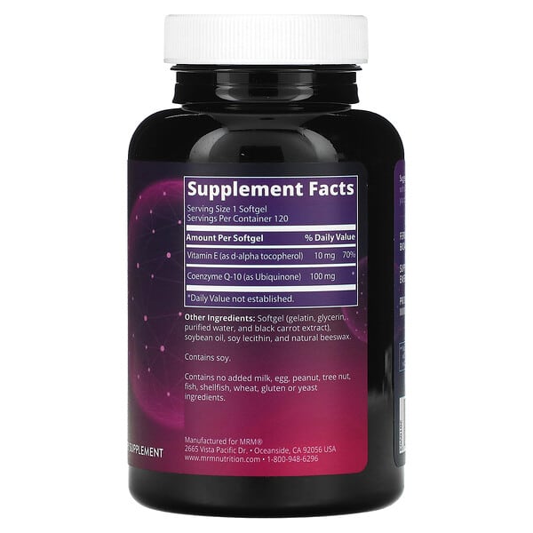 Alternative view of MRM Nutrition, CoQ-10, 100 mg, 120 Softgels