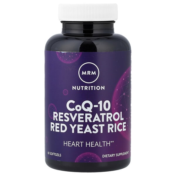 MRM Nutrition, CoQ-10, Resveratrol, Red Yeast Rice, 60 Softgels