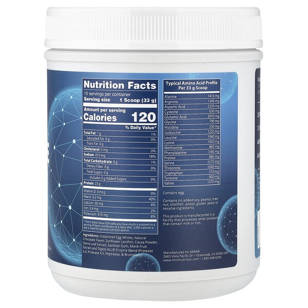 Alternative view of MRM Nutrition, Egg White Protein, Chocolate, 12 oz (340 g)