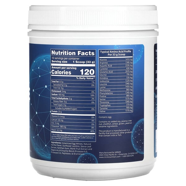 Alternative view of MRM Nutrition, Egg White Protein, Vanilla, 12 oz (340 g)