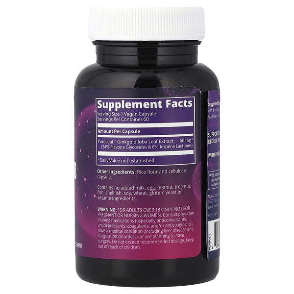 MRM Nutrition, Ginkgo B, 60 mg, 60 Vegan Capsules 2 MRM Nutrition, Ginkgo B, 60 mg, 60 Vegan Capsules - Ảnh 2