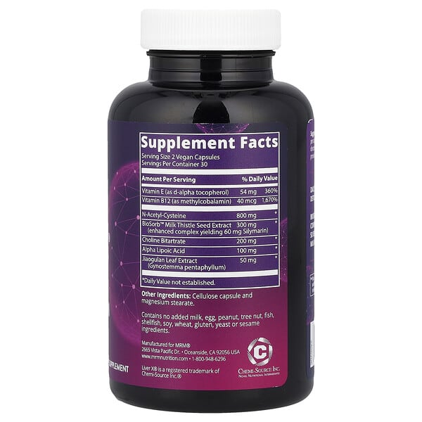 Alternative view of MRM Nutrition, Liver X®, 60 Vegan Capsules