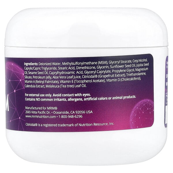 Alternative view of MRM Nutrition, MSM Cream, 4 oz (113 g)