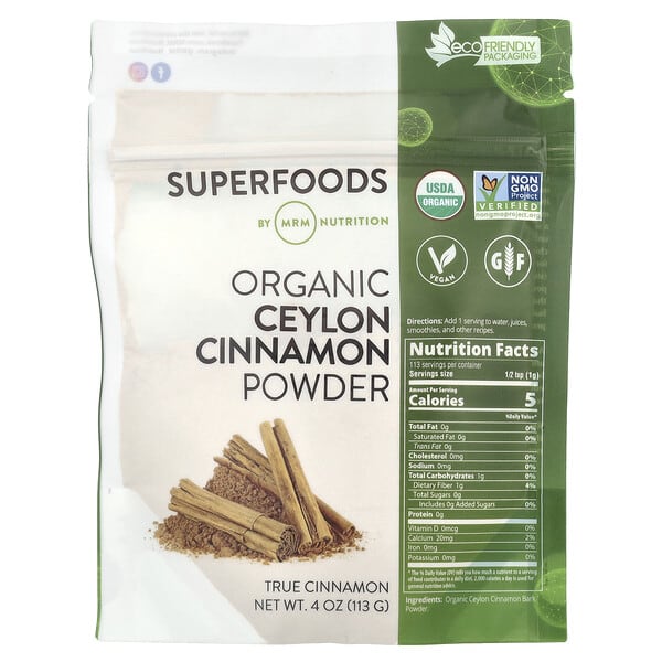 MRM Nutrition, Organic Ceylon Cinnamon Powder, 4  oz (113 g)
