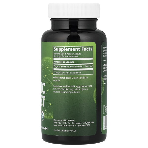 Alternative view of MRM Nutrition, Organic Red Beet, 60 Vegan Capsules