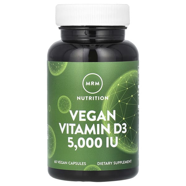 MRM Nutrition, Vegan Vitamin D3, 125 mcg (5,000 IU), 60 Vegan Capsules
