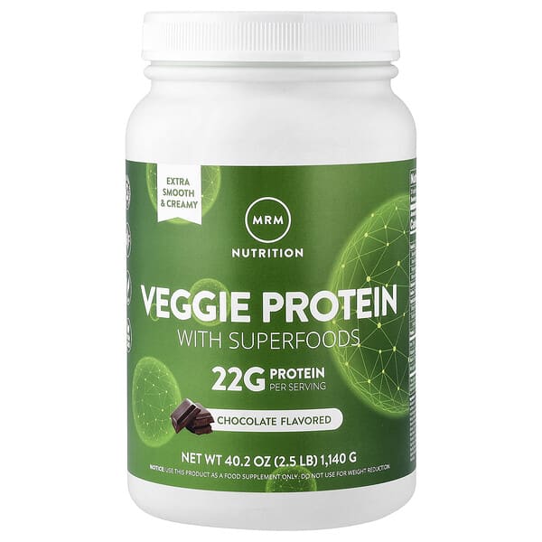 MRM Nutrition, Veggie Protein with Superfoods, Chocolate, 2.5 lb (1,140 g)