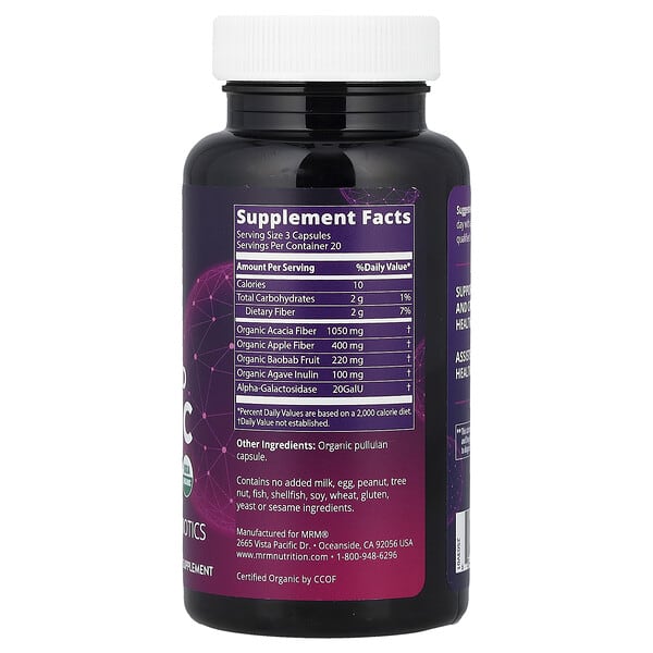 Alternative view of MRM Nutrition, Whole Food Organic Fiber, 60 Vegan Capsules