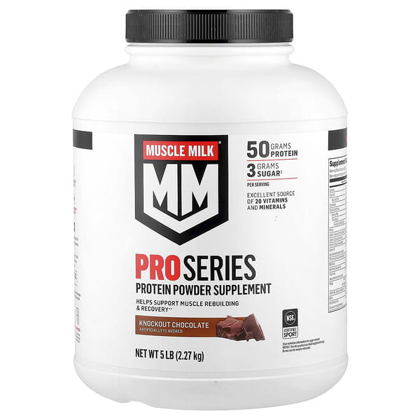 Muscle Milk, Pro Series, Protein Powder, Knockout Chocolate, 5 lb (2.27 kg) 3 Muscle Milk, Pro Series, Protein Powder, Knockout Chocolate, 5 lb (2.27 kg)