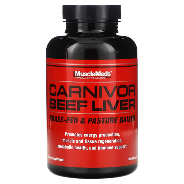MuscleMeds, Carnivor Beef Liver, 180 Capsules (500 mg per Capsule)