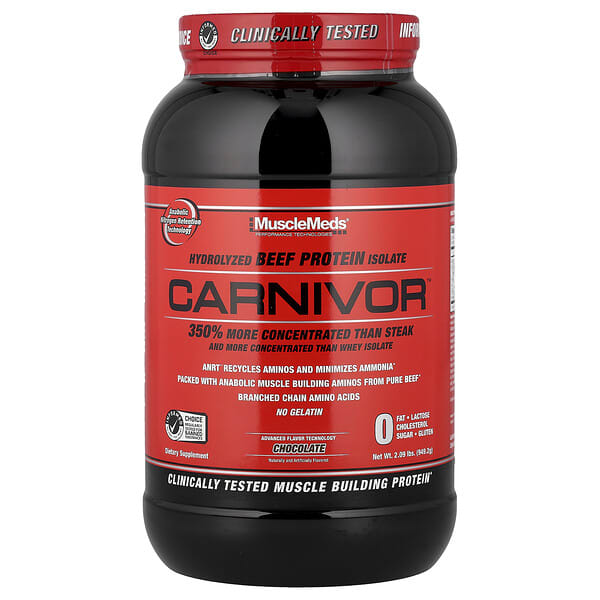 MuscleMeds, Carnivor™, Hydrolyzed Beef Protein Isolate, Chocolate, 2.09 lbs (949.2 g)