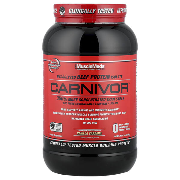MuscleMeds, Carnivor™, Hydrolyzed Beef Protein Isolate, Vanilla Caramel, 1.95 lbs (888 g)
