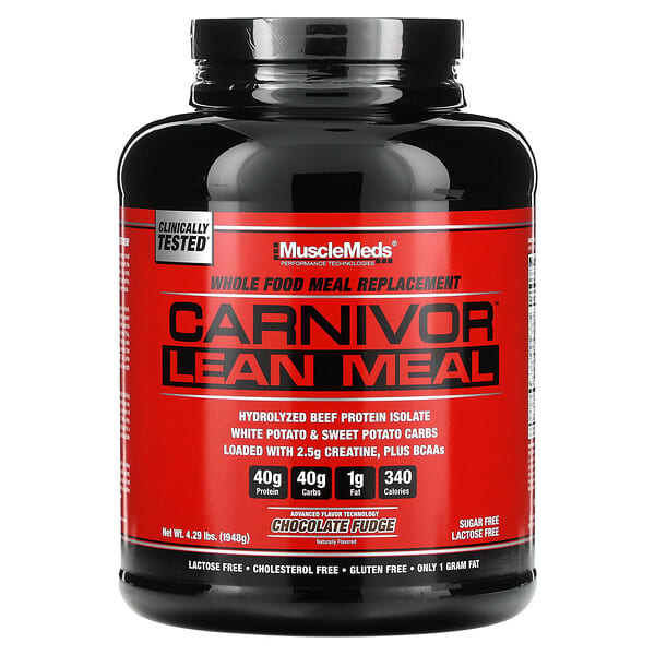 MuscleMeds, Carnivor™ Lean Meal, Chocolate Fudge, 4.29 lbs (1,948 g)