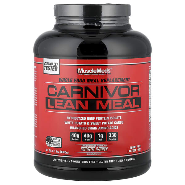 MuscleMeds, Carnivor™ Lean Meal, Mocha Latte, 4.3 lbs (1,980 g)