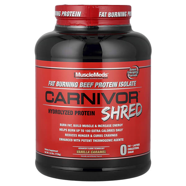 MuscleMeds, Carnivor™ Shred, Hydrolyzed Protein, Vanilla Caramel, 3.8 lbs (1,736 g)