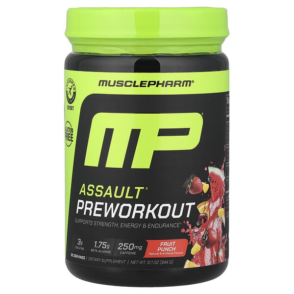 MusclePharm, Assault® Preworkout, Fruit Punch, 12.1 oz (344 g) 4 MusclePharm, Assault® Preworkout, Fruit Punch, 12.1 oz (344 g)