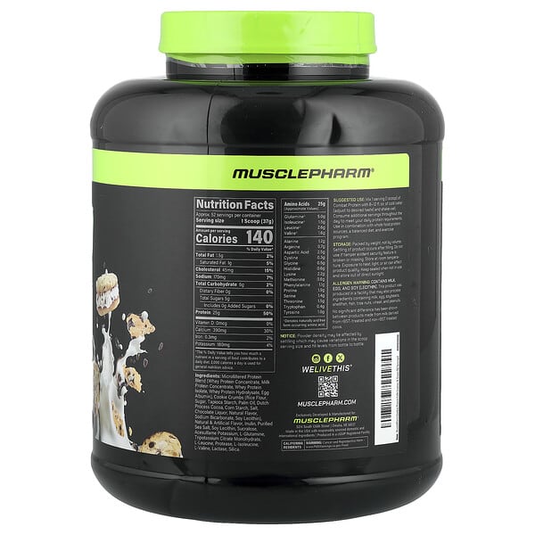 Alternative view of MusclePharm, Combat® Protein Powder, Cookies 'N' Cream, 4.2 lbs (1.9 kg)