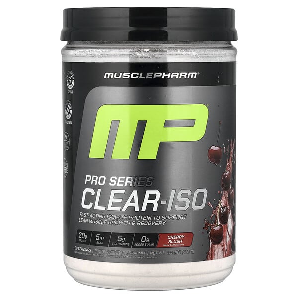 MusclePharm, Pro Series Clear-ISO, Protein Powder Drink Mix, Cherry Slush, 1.14 lbs (520 mg)