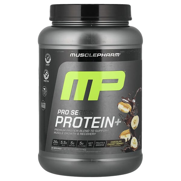 MusclePharm, Pro Series Protein+, Chocolate Chunky Monkey, 2.5 lbs (1.1 kg)