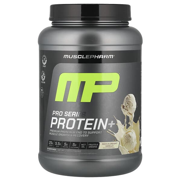 MusclePharm, Pro Series Protein+, Rich & Creamy Vanilla, 2.3 lbs (1.06 kg)