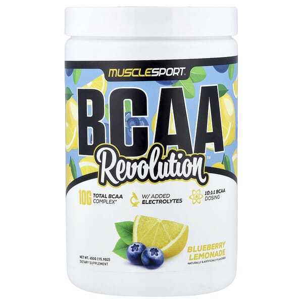 MuscleSport, BCAA Revolution™, Blueberry Lemonade, 15.9 oz (450 g)
